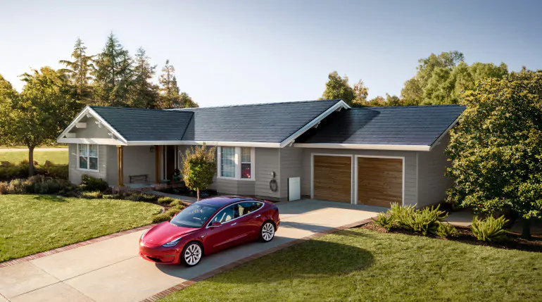 Dach solarny - Tesla.