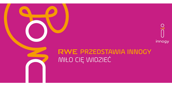 banner pokazujący nowe logo firmy RWE