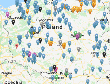 mapa biogazowni rolniczych w Polsce