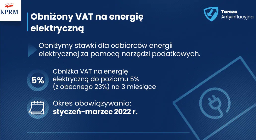 obniżony VAT na energię elektryczną