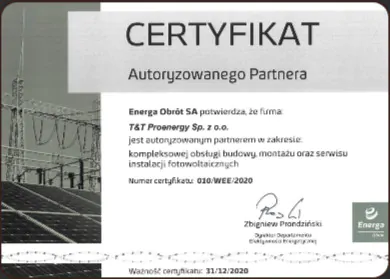 T&T Proenergy partnerem Energii.