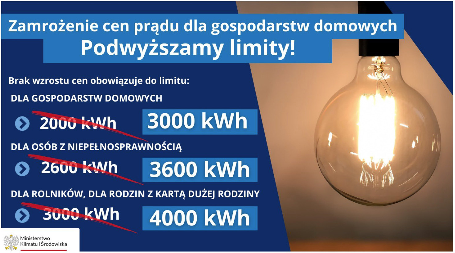 Zamrożenie cen prądu – rząd podniósł limity!